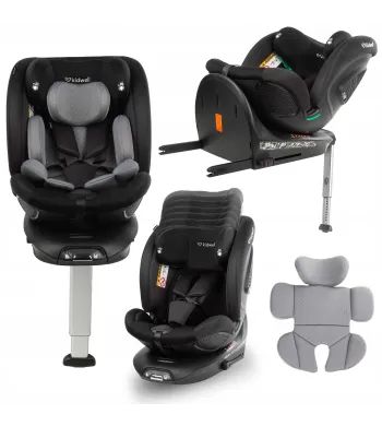 FOTELIK SAMOCHODOWY Kidwell GoCar CZARNY-SZARY i-SIZE 360 ISOFIX Obrotowy