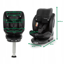 FOTELIK SAMOCHODOWY Kidwell GoCar CZARNY i-SIZE 40-135 cm ISOFIX Obrotowy FOTELIK SAMOCHODOWY Kidwell GoCar CZARNY i-SIZE 40-135 cm ISOFIX Obrotowy