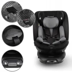 FOTELIK SAMOCHODOWY Kidwell GoCar CZARNY-SZARY i-SIZE 360 ISOFIX Obrotowy