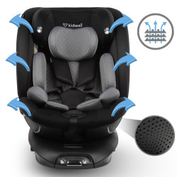 FOTELIK SAMOCHODOWY Kidwell GoCar CZARNY-SZARY i-SIZE 360 ISOFIX Obrotowy FOTELIK SAMOCHODOWY Kidwell GoCar CZARNY-SZARY i-SIZE 360 ISOFIX Obrotowy