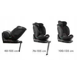 FOTELIK SAMOCHODOWY Kidwell GoCar CZARNY-SZARY i-SIZE 360 ISOFIX Obrotowy