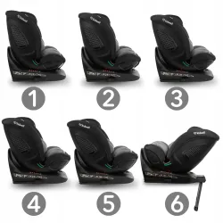 FOTELIK SAMOCHODOWY Kidwell GoCar CZARNY-SZARY i-SIZE 360 ISOFIX Obrotowy