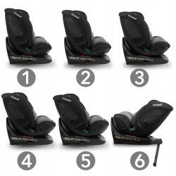 FOTELIK SAMOCHODOWY Kidwell GoCar CZARNY-SZARY i-SIZE 360 ISOFIX Obrotowy FOTELIK SAMOCHODOWY Kidwell GoCar CZARNY-SZARY i-SIZE 360 ISOFIX Obrotowy