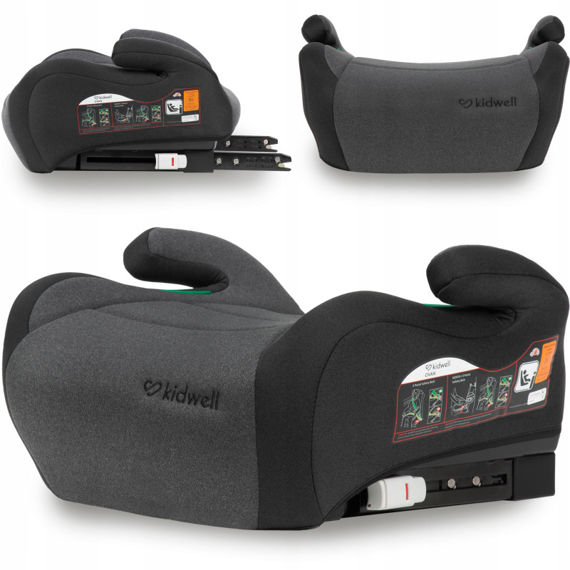 FOTELIK SAMOCHODOWY PODSTAWKA i-SIZE ISOFIX 15-36kg KIDWELL OVAN Black/Gray