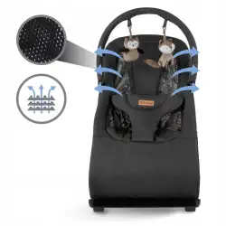 Kidwell leżaczek RUBI Black/Gold ( wooden )