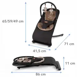 Kidwell leżaczek RUBI Black/Gold ( wooden )