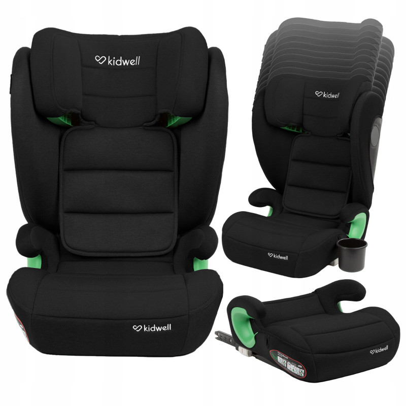 Fotelik samochodowy siedzisko do samochodu ISOFIX KIDWELL i-Size 100-150cm Black