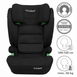 Fotelik samochodowy siedzisko do samochodu ISOFIX KIDWELL i-Size 100-150cm Black Fotelik samochodowy siedzisko do samochodu ISOFIX KIDWELL i-Size 100-150cm Black