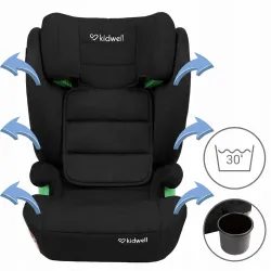 Fotelik samochodowy siedzisko do samochodu ISOFIX KIDWELL i-Size 100-150cm Black