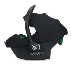 Fotelik samochodowy Avionaut Cosmo Smart Black z rozłożoną budką przeciwsłoneczną