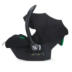 Avionaut Cosmo Airflow Black – widok z boku z rozłożoną budką przeciwsłoneczną