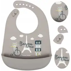 Śliniak Canpol babies silikonowy odcienie 1szt. 74/027  Beż