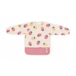 PETITE&MARS śliniak  z rękawami Ben Beige Strawberies