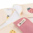 PETITE&MARS śliniak  z rękawami Ben Beige Strawberies