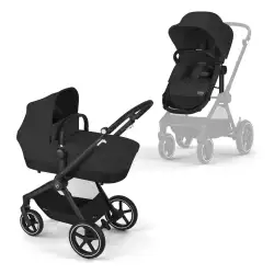 Wózek 2w1 Cybex EOS Lux – lekka rama, komfort jazdy i stylowe wykończenie Moon Black