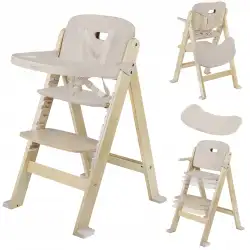 Krzesełko do karmienia drewniane taca dla dzieci 3w1 do 40kg Lionelo Floris