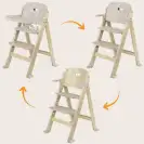 Krzesełko do karmienia drewniane taca dla dzieci 3w1 do 40kg Lionelo Floris