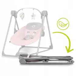Huśtawka Lionelo Otto różowa z automatycznym bujaniem i zabawkami