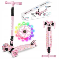 KIDWELL Hulajnoga balansowa trójkołowa Vento Candy różowa koła LED KIDWELL Hulajnoga balansowa trójkołowa Vento Candy różowa koła LED