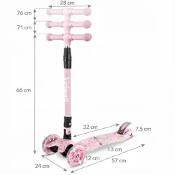 KIDWELL Hulajnoga balansowa trójkołowa Vento Candy różowa koła LED KIDWELL Hulajnoga balansowa trójkołowa Vento Candy różowa koła LED