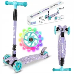 Kidwell Hulajnoga trójkołowa balansowa fioletowa koła LED Vento Kitty Kidwell Hulajnoga trójkołowa balansowa fioletowa koła LED Vento Kitty