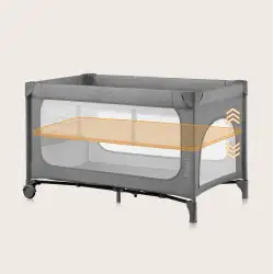 Lionelo Łóżeczko turystyczne dziecięce MATERAC PREMIUM torba grey ston