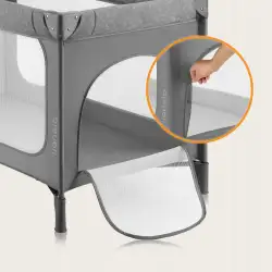 Lionelo Łóżeczko turystyczne dziecięce MATERAC PREMIUM torba grey ston