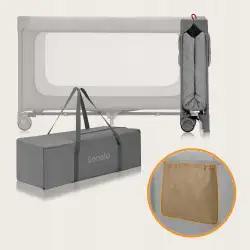Lionelo Łóżeczko turystyczne dziecięce MATERAC PREMIUM torba grey ston