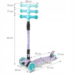 Kidwell Hulajnoga trójkołowa balansowa fioletowa koła LED Vento Kitty Kidwell Hulajnoga trójkołowa balansowa fioletowa koła LED Vento Kitty