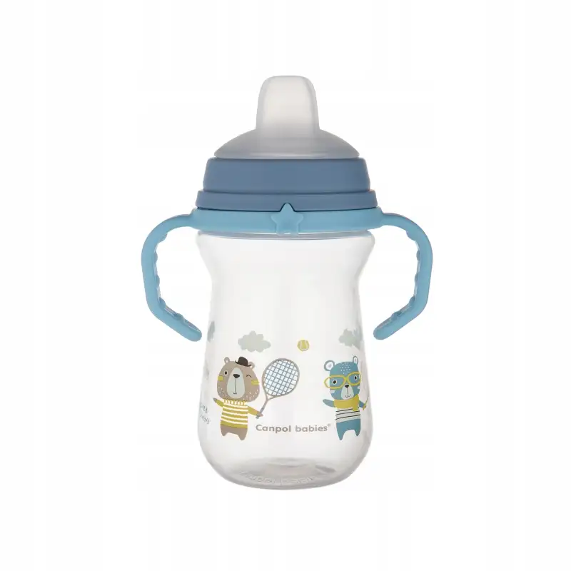 CANPOL BABIES Kubek z silikonowym ustnikiem FirstCup 250ml niebieski 56/613_blu