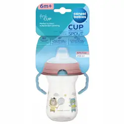 CANPOL BABIES Kubek z silikonowym ustnikiem FirstCup 250ml niebieski 56/613_blu