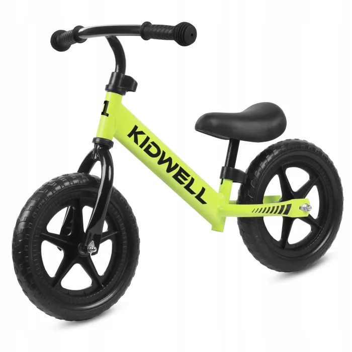 Zielony rowerek biegowy Kidwell REBEL Green widok ogólny profil