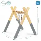 Drewniany stojak edukacyjny Baby Gym - szary, rozwój i zabawa MAM231