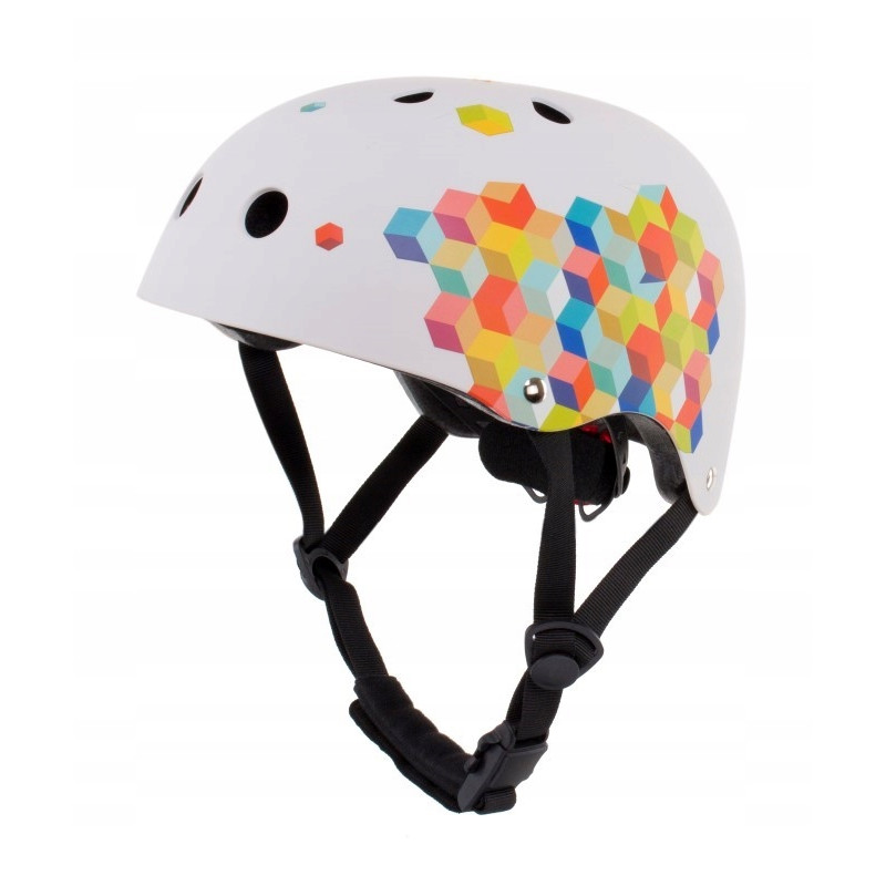 Kask rowerowy dla dzieci Ochronny Regulowany na hulajnogę deskorolkę M BIAŁY