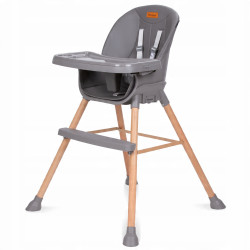 Kidwell Krzesełko do karmienia dziecka dla dzieci 3w1 ETAN WOOD Gray