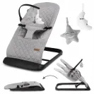 Leżaczek bujaczek dla niemowląt Kidwell  zabawki Laro Grey Black