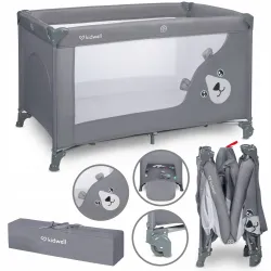 Łóżeczko turystyczne kojec składane+ torba+ materacyk Kidwell Blissy Grey Łóżeczko turystyczne kojec składane+ torba+ materacyk Kidwell Blissy Grey
