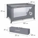 Łóżeczko turystyczne kojec składane+ torba+ materacyk Kidwell Blissy Grey