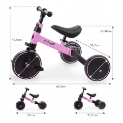 ROWEREK PICO BIEGOWY KIDWELL 3W1 TRÓJKOŁOWY KOŁA 8" NA PEDAŁY RÓŻOWY PINK Rose