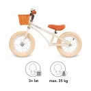 ROWEREK BIEGOWY KIDWELL CLASSY KOŁA POMPOWANE 12" Z KOSZYKIEM  LEKKI KREMOWY