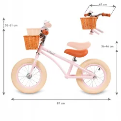 ROWEREK BIEGOWY KIDWELL CLASSY KOŁA POMPOWANE 12" Z KOSZYKIEM  LEKKI Pink