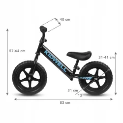 Kidwell ROWEREK BIEGOWY JEŹDZIK REBEL KOŁA 12" LEKKI REGULOWANY Black Kidwell ROWEREK BIEGOWY JEŹDZIK REBEL KOŁA 12" LEKKI REGULOWANY Black