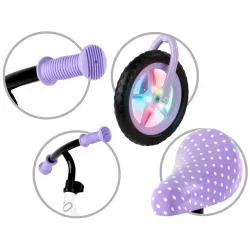 Kidwell ROWEREK BIEGOWY JEŹDZIK REBEL KOŁA 12" LEKKI REGULOWANY  LED Dots