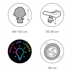 Kidwell ROWEREK BIEGOWY JEŹDZIK REBEL KOŁA 12" LEKKI REGULOWANY  LED Dots