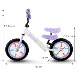 Kidwell ROWEREK BIEGOWY JEŹDZIK REBEL KOŁA 12" LEKKI REGULOWANY  LED Dots
