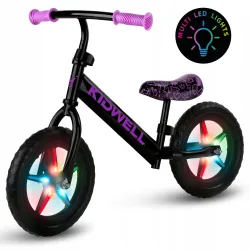 Rowerek biegowy dla dzieci Kidwell Rebel LED Neon światła w kołach Pink