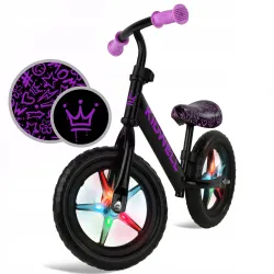 Rowerek biegowy dla dzieci Kidwell Rebel LED Neon światła w kołach Pink