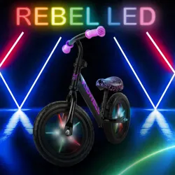 Rowerek biegowy dla dzieci Kidwell Rebel LED Neon światła w kołach Pink