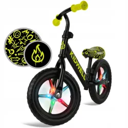 Rowerek biegowy dla dzieci Kidwell Rebel LED Neon światła w kołach Yellow Rowerek biegowy dla dzieci Kidwell Rebel LED Neon światła w kołach Yellow