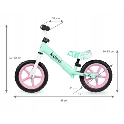 Kidwell ROWEREK BIEGOWY JEŹDZIK REBEL KOŁA 12" LEKKI REGULOWANY MIĘTOWY mint